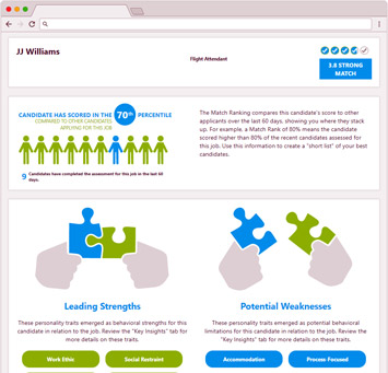 Pre-employment  Assessments - Selection report - OutMatch for Managers, Professionals, Executives - can do Hourly, Sales, Managers, Professionals, Executives - pre-employment selection, OutMatch Pre-employment  Assessment System, OutMatch Assessment Platform, hiring selection, formerly Assess for Managers, Professionals, Executives